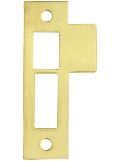 3 1/2 inch Solid Brass Mortise Strike Plate in Polished Brass.